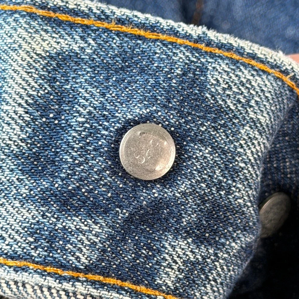 Vintage 70s Levis Jacket Mens 50 2XL Blue Glitter Art Type 3 Made in USA